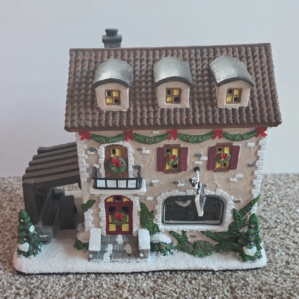 St. Nicholas Square Winter Winery - Festive Village House with Brown Roof